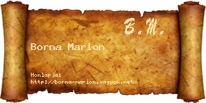 Borna Marion névjegykártya